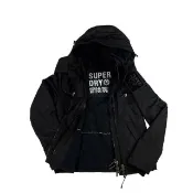 【Superdry】極度乾燥 黑色 女外套 鋪棉 防風衣 外套 三拉鍊 防風外套 平輸品(機能外套 女外套9303AO4)
