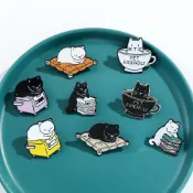 (店+)廢物專賣店 貓咪別針 胸針 裝飾品 手工藝品 貓別針 貓咪別針 包包裝飾 造型 紀念徽章 金屬胸針 別針 生日禮物