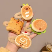 食物造型抓夾💖  漢堡蛋糕鯊魚夾 毛絨大號髮抓 後腦勺盤髮夾 可愛卡通髮飾 少女丸子頭專用夾 趣味百搭髮飾多款式可選