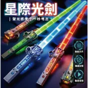 【小伊購物】七彩星際光劍 彩盒裝七彩光劍 激光劍 伸縮劍 星際劍  雙劍 燈光劍 聲光玩具 星際大戰 組合劍 送連接器