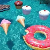 臺灣[徒涉者] ins熱賣 充氣水上戲水玩具冰淇淋游泳池漂浮冰激凌游泳圈