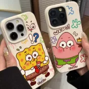 胖胖海綿寶寶 派大星 適用 iPhone 15Pro 蘋果14/13/12promax 小麥紋軟殼 保護套 全包邊防摔