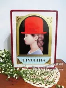 [佩姬蘇] 已絕版(7200ml)企業品牌喜餅乾空方鐵盒-90年代珍稀少見tivolina高帽子禮盒西洋古典仕女孩花粉紅