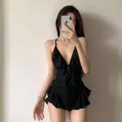 【Soye】時尚 連身泳衣 韓國 連體純色泳衣 連身泳裝女 韓版 小胸聚攏 露背 辣妹 沙灘度假 泳衣 女 連身洋裝