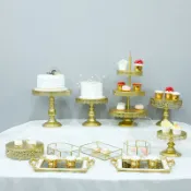 木語家居 點心架 婚禮甜品台擺件裝飾套裝歐式生日下午茶餐具點心蛋糕托盤展示架子【MJ4134】
