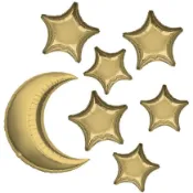 派對城 現貨【星星月亮氣球套組】 歐美派對 生日氣球 鋁箔氣球 迪士尼 派對佈置 拍攝道具