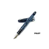 =小品雅集=日本 PILOT 百樂 Custom 74 透明桿14K 鋼筆（深藍）