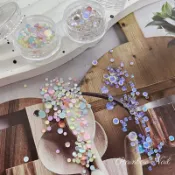 Rainbow Nail 美甲蛋白色混合平底鑽 摩卡蛋白平底鑽 美甲鑽 平底鑽