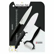 日本京瓷 KYOCERA 14cm +11cm 陶瓷刀 刨刀 砧板 四件組 GP-402 WH【最新款】【小福部屋】