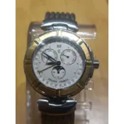 二手 實品在台北 夏利豪 Charriol 石英日期星期 鋼索男錶