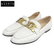 【DOKODEMO】Tod's Kate 女士真皮樂福鞋，白色，尺寸 37 1/2 (37.5cm) [二手]