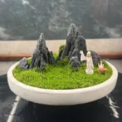 小石頭造景 辦公室山水 創意假山 盆景魚缸造景 茶桌擺件 風凌石質地 自然紋理 適用書房桌面 枯山水庭院造景