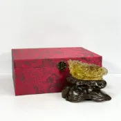 (店+)【御古齋】一級透料 天然 黃水晶 精雕龍龜 財富之石 正財偏財 衣錦榮歸 避邪鎮宅 風水開運擺件 附座 051303