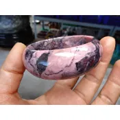 天然粉紅薔薇玫瑰石厚寬版手鐲→B295