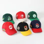 日本 動漫 Mario 瑪利歐 馬力歐 瑪莉歐 兒童春秋馬里奧帽子鴨舌帽卡通夏季出遊戶外遮陽防晒帽寶寶棒球帽