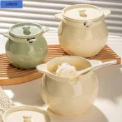 精選貨🌈【1.6萬人好評】陶瓷罐裝豬油耐高溫豬油罐帶蓋油波辣子罐辣椒罐儲油罐子廚房家用