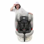【tonybear】0-12歲 汽車安全座椅 / ISO FIX 360度座椅 / 透氣。銀離子布料(momo獨家-時尚灰)
