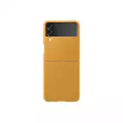 【百利市購物中心】SAMSUNG Galaxy Z Flip3 5G 原廠皮革背蓋 芥末黃