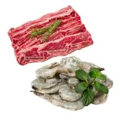 【海鮮大王】安格斯牛小排蝦仁雙拼組（牛小排*2+蝦仁*2/共4片）海陸拼盤 超值組 中秋燒烤