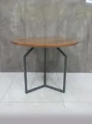 新竹二手家具◎百豐悅2手傢俱-二手茶几 柚木色90沙發桌 咖啡圓桌 桌子 北歐風小茶几 邊桌 苗栗2手家具 通宵二手傢俱