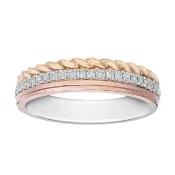 【Emperor Diamond 京華鑽石】鑽石戒指 18K 三色金 天然鑽石 共0.17克拉 女戒 時光交融