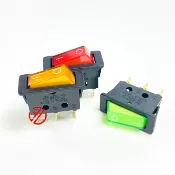 【弘宙】 台製  3P2段帶燈斜面開關 AC110V/220V 切換開關  （34mm長）