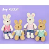 歡樂兔絨毛娃娃~兔子絨毛娃娃~德國兔娃娃~兔子玩偶~非法國兔~大花款/點點款---7吋 12吋 18吋[可愛娃娃]