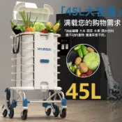 玉城商業企業社 【台灣公司】HYUNDAI韓國現代可折疊老人買菜手推車兩用購物車小拉車爬樓車