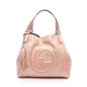 【DOKODEMO】[二手] Gucci GUCCI 托特包 Soho Cellarius Interlocking G 金屬色 282309 粉紅色皮革 Soho Cellarius Interlocking G 托特包