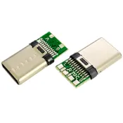 TYPE-C 音頻公頭 耳機接口 USB 帶板焊線式帶外殼 DIY維修耳機