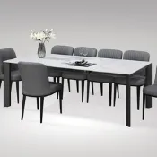 Boden-艾泰爾5尺工業風岩板伸縮餐桌/休閒工作桌/長桌/會議桌(寬150~200cm)-200x90x73cm