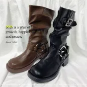 Shoes Queen | 台南出貨 | 5519 全新樣板鞋 |冬天必備 帥氣中統騎士靴  中筒靴 # 騎士靴