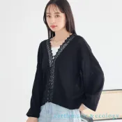 earth music&ecology 2WAY前後穿蕾絲拼接輕薄罩衫/上衣(01001580800)