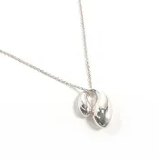 【日本直送 二手美品】蒂芙尼 TIFFANY&Co. 項鍊 雙水滴 艾爾莎柏 લે蒂 925 純銀 飾品