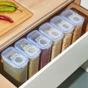 【臺灣有貨 免運】五穀雜糧密封罐食品級收納盒家用加厚密封罐翻蓋式綠豆粗糧收納盒