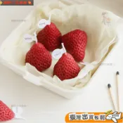 香薰草莓蠟燭 蛋糕裝飾品 生日派對甜品台 聖誕節裝扮插件 ins風擺件