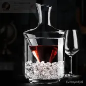 ✨新品低價/免運✨冰酒器日式紅酒醒酒器冰酒器家用紅葡萄酒快速斜口醒酒器耐熱玻璃 8QSX