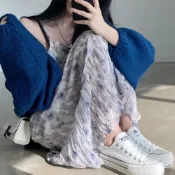 (店+)【TINY GIRLS 太妮絲】太妮絲F91 現貨 韓系 仙女款 渲染洋裝 長版 可愛 基本款 細肩帶洋裝 渡假 無袖洋