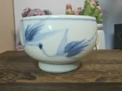 古瓷堂日本回流瓷器 日本京都清水燒 手繪青花仙鶴湯吞杯 細筆頂流畫工 錫斑感發色 全品無磕碰 主人專用茶杯