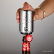 【優選商品】德國進口不銹鋼啤酒開瓶器  隨身攜帶 小型開瓶器 飲料啤酒開瓶器 按壓式家用創意自動蓋開啤酒神器