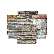 (店+)35x38.5cm 小尺寸厚款3D立體磚紋牆貼 防撞防水 自黏壁貼 仿文化石背景牆
