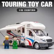╭。台灣現貨。╮旅行車 露營車 豪華 房車 聲光回力車 彩珀 1:32