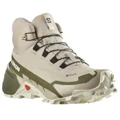 特價出清├登山樂┤法國 Salomon 女 CROSS HIKE 2 GTX 中筒登山鞋 羽毛灰/橄欖綠/白 L41731100