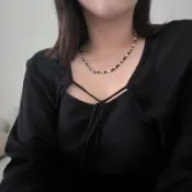 原住民項鍊 彈力繩項鍊 項鍊 黑白串珠項鍊 短項鍊 女 現貨 實拍 韓系 鎖骨鏈 手工飾品 疊戴 韓國飾品 SN130