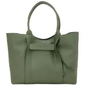 【LONGCHAMP】3D 大型 壓紋小牛皮手提 肩背托特包(L/卡其綠)