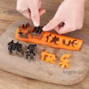Angela！精選🚚生日快樂一體印字模具胡蘿蔔水果兒童數字造型切字模煎蛋器成型圈