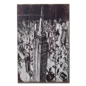 【OPUS LOFT純真年代】30X60仿舊木板畫/無框畫/掛畫擺飾(A36008-2 美國帝國大廈)