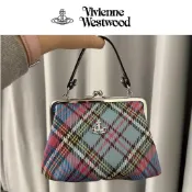 日本連線 Vivienne Westwood 薇薇安西太后 土星Logo 彩色格紋 餃子包 手提包 西太后包包 礼物
