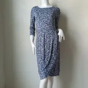 LAURA ASHLEY 彈性棉質印花洋裝，尺寸 7 (XS)，胸圍 32-34 英吋。
