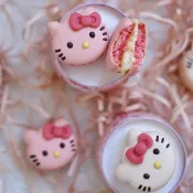 (店+)【Chefmade 學廚】宇宙工作室KT7053正版Hello Kitty馬卡龍描繪揉麵墊 防滑麵糰墊